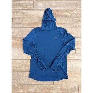 Odlo Pullover Hoodie Mens XL Blue Seamless Base Layer Athletic Training